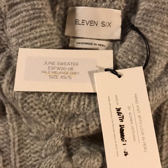 ELEVEN SIX Cable Knit Alpaca Sweater - Picture 6 of 8